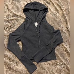 Crop thermal hoodie